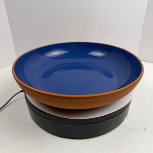 Garden Ridge Terracotta Bowl Cobalt Blue Glazed Interior Large 12.5 Inch Round